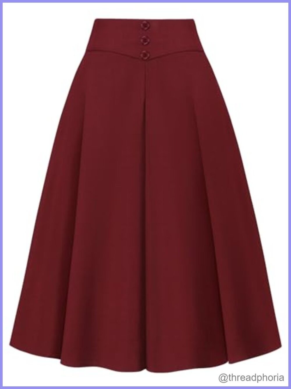 Women's Pleated Midi A-Line Skirt High Waisted Wrinkle-Resistant Work Skirt